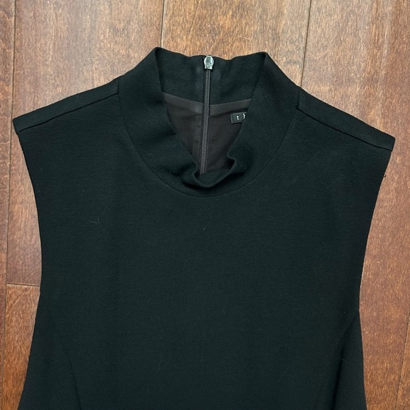 Theory Black Wool Blend Shift Dress, Retro, Edgy and Sexy, Size 4 - Picture 3 of 16